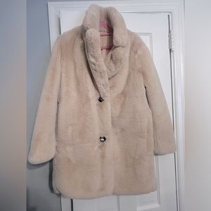 Tahari Double Breasted Faux Fur Coat